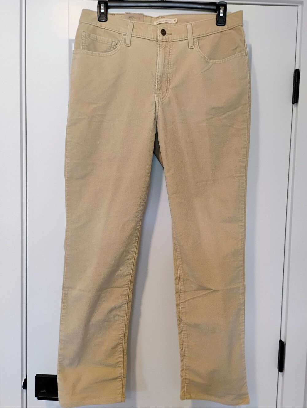NWT 33 16 Levi's 724 High Rise Slim Straight Tan Corduroy Jeans Tall NEW